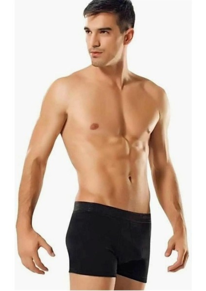 Erkek Likralı Elastan Boxer Siyah Renk 3 Adet