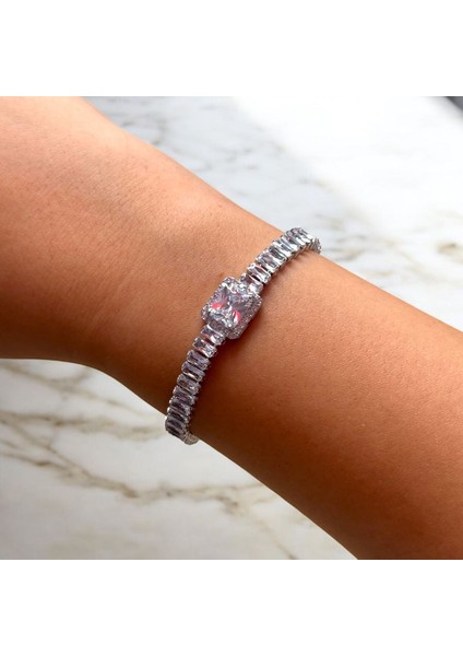 Baget Taşlı Su Yolu Iri Taşlı Klipsli Çelik Bileklik fiyatları
