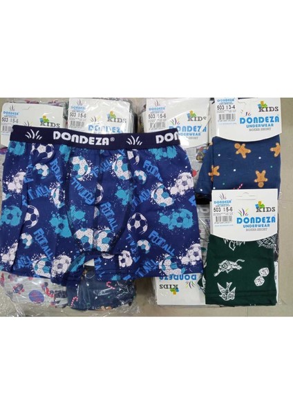 503 Erkek Çocuk Baskılı Boxer (Bakser) Kulot 6lı