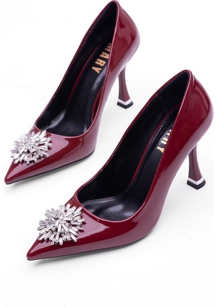 Özel Tasarım Işıltılı Siyah Rugan Zarif Ince Topuklu Sivri Burun Abiye Stiletto Ayakkabı modelleri