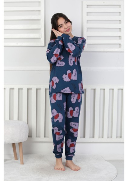 Tangled Hearts Desenli Kız Çocuk Pijama Takımı 8-13 modelleri