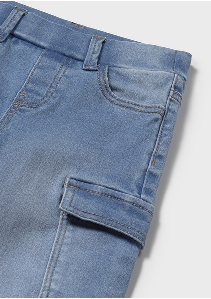 01-04 Yaş Erkek Bebek Kargo Cep Likralı Kot Pantolon - Kot Mavisi modelleri