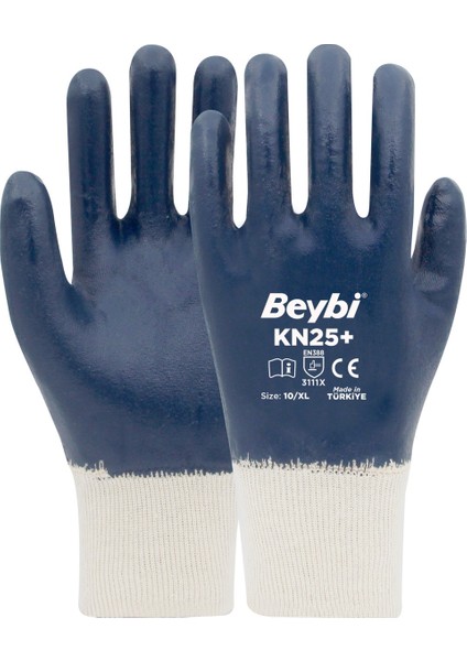 Beybi KN25+ Pamuk Nitril Eldiven 12 Çift 9 Numara modelleri