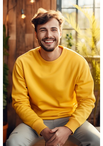 Unisex Sarı Sweatshirt M fırsatları