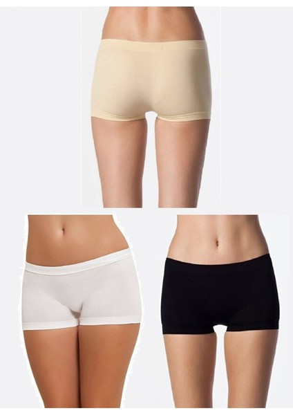 3'lü Kadın Taktel Dikişsiz Mini Şort 2008