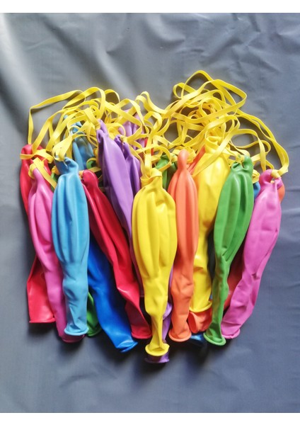 Lastikli Balon 10'lu Punch Balon Zıpzıp Ipli Balon Atom Balon Panç Büyük Boy Renkli Balon