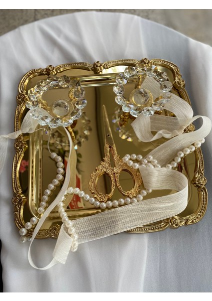 Söz Tepsisi Gold Nişan Tepsisi 22 cm Damat Kahvesi Söz Nişan modelleri