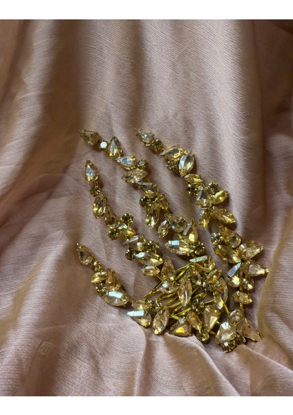 Abiye Taşlı Büyük Swarovski Gelin Nişan Toka Gelin Tacı Yaprak Desenli fiyatları