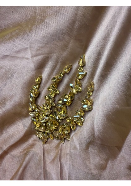 Abiye Taşlı Büyük Swarovski Gelin Nişan Toka Gelin Tacı Yaprak Desenli modelleri