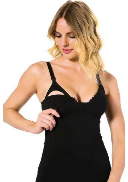 Kadın Siyah Emzirme Atlet 3050