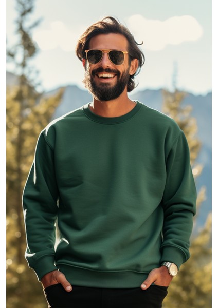 Unisex Haki Yeşil Sweatshirt M indirimleri