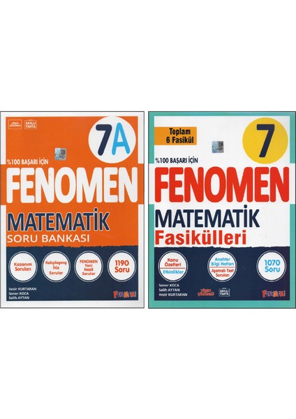 Fenomen 7. Sınıf 7A Matematik+Matematik Fasikülleri (7 Kitap)