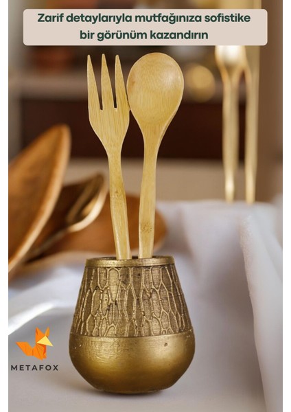 Tezgah Üstü Dekoratif Dik Kaşıklık Gold Renk Model 3
