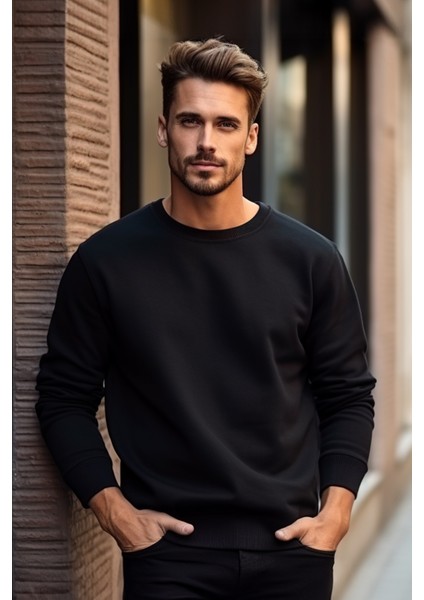 Unisex Siyah Sweatshirt L
