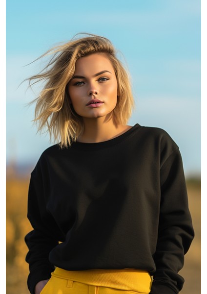 Unisex Siyah Sweatshirt L indirimleri