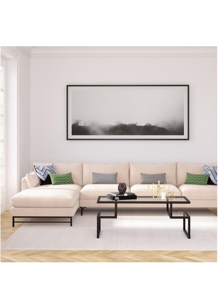 Noo Siyah Metal Cam Orta Sehpa fırsatları