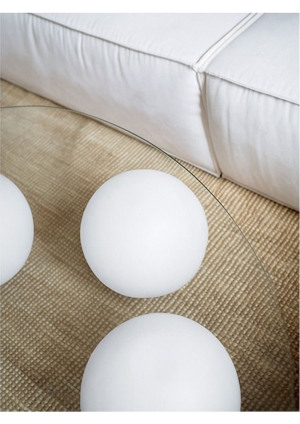 Fasülye Küre Ahşap Cam Orta Sehpa Beyaz modelleri