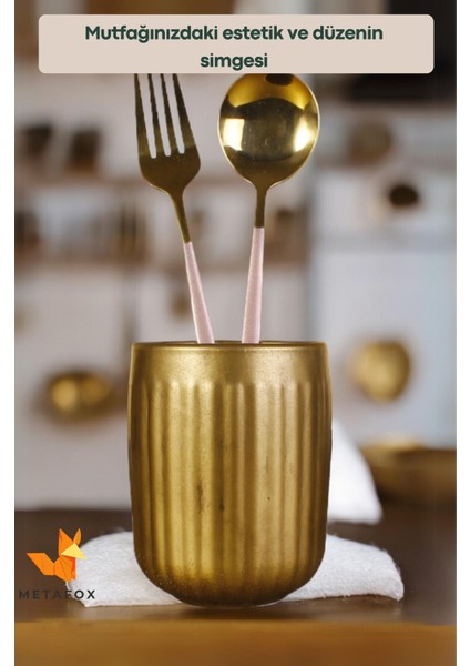 Tezgah Üstü Dekoratif Dik Kaşıklık Gold Renk Model 11