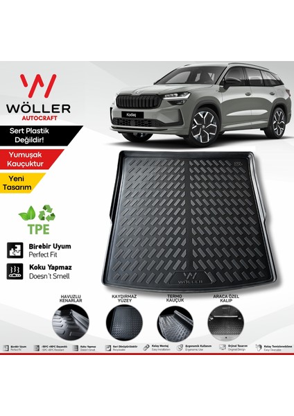 Skoda Kodiaq Bagaj Havuzu 2024 Sonrası Uyumlu 3D Wöller Ultraflex Esnek
