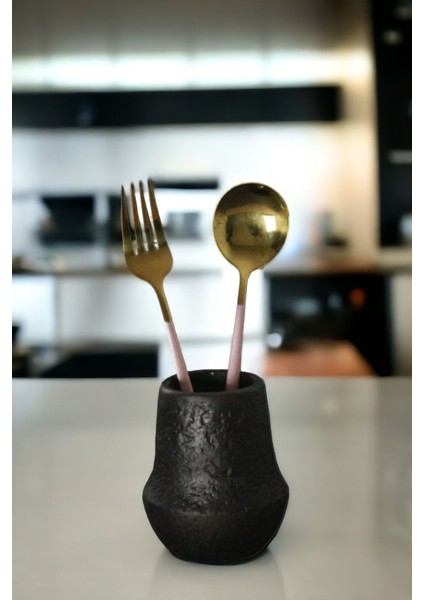 Tezgah Üstü Dekoratif Dik Kaşıklık Siyah Renk Model 15 fırsatları