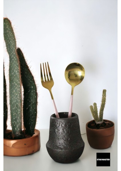 Tezgah Üstü Dekoratif Dik Kaşıklık Siyah Renk Model 15 indirimleri