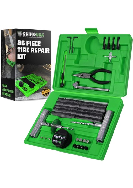 Lastik Onarım Seti 86 Parça, Profesyonel Tüpsüz Lastik Tamir Kiti