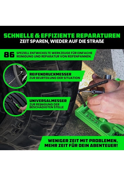 Lastik Onarım Seti 86 Parça, Profesyonel Tüpsüz Lastik Tamir Kiti indirimleri