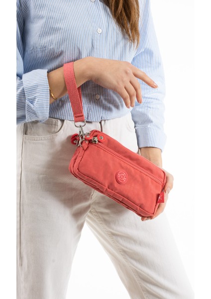 Unisex Cüzdan, 4 Gözlü, Telefonluk, Orjinal Crinkle Kumaş, Çapraz Askılı Omuz Çantası, 20X12CM