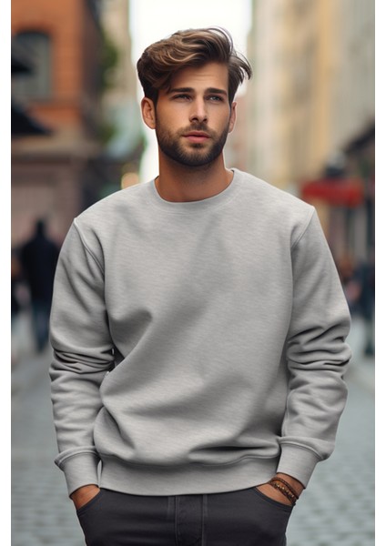 Erkek Gri Sweatshirt M