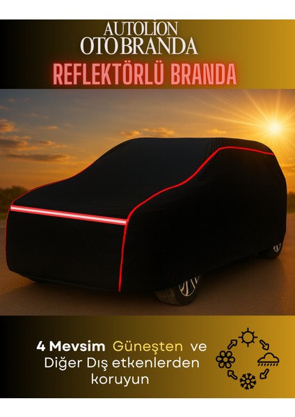 Kia Ev6 Gt Suv Uyumlu Araba Brandası Siyah Oto Dış Koruma( Kırmızı Dikişli )