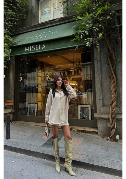 Mottisfashion Süet Gömlek - Taş modelleri