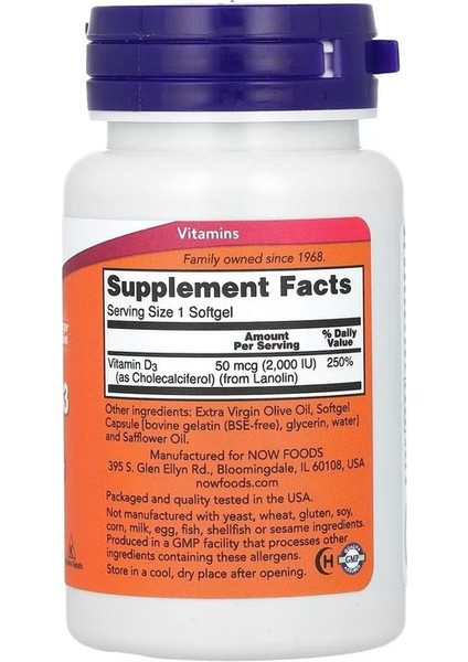 D3 Vitamini, Yüksek Etki, 2.000 Iu, 240 Yumuşak Kapsül.usa Versiyon.dmmedicine'den fiyatları