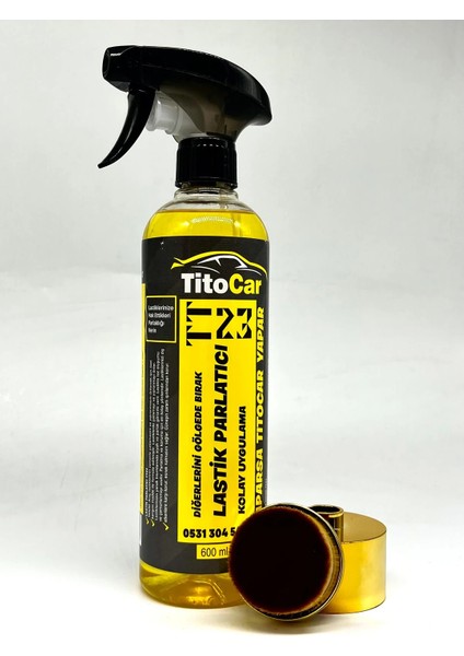 Vip TT23 Lastik Spreyi 600 ml + Hazneli Lastik Parlatma Fırçası Gold
