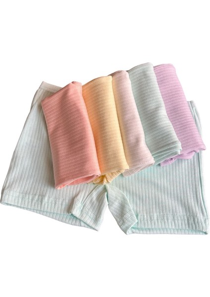 6'lı Fitilli Kız Cocuk Pastel Renk Pamuklu Boxer modelleri