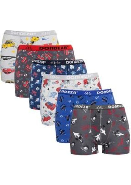 Erkek Çocuk Desenli Bokser 6'lı