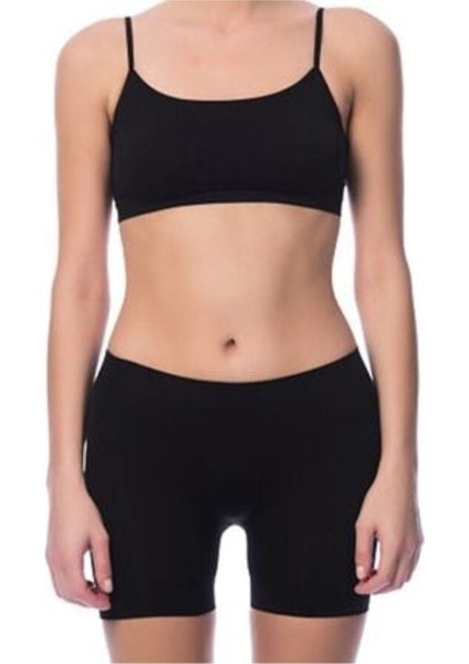 3 Adet Dikişsiz Şort Tayt Siyah 2029