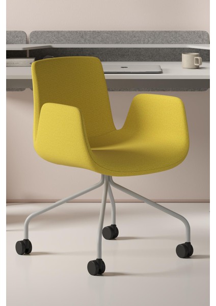 Poly Çalışma Koltuğu, Boyalı Ayak & Sarı modelleri