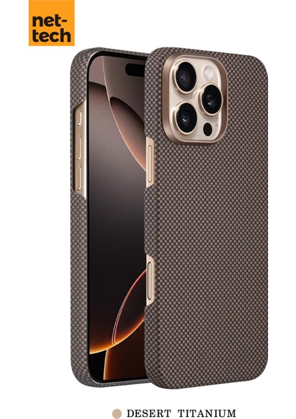 Apple iPhone 15 Pro Max Uyumlu NT-N075 Kevlar Karbon Arka Koruma Kılıf