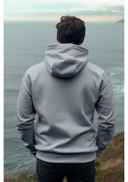 Erkek Gri Kapüşonlu Sweatshirt M fiyatları