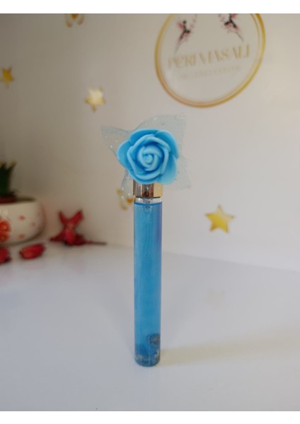 Mavi Çiçekli Parfüm Şişesi Söz, Nişan, Düğün, Kına, Nikah,hediyelik -15 Adet fiyatları