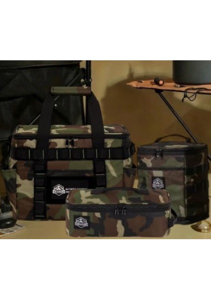 Gr1 Camo 3’lü Kamp Malzeme Çantası Seti