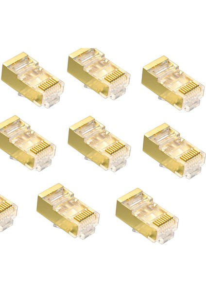 8p/8c Topraklı Gold Cat. 6 Rj45 Ethernet Plug - 100 Adet