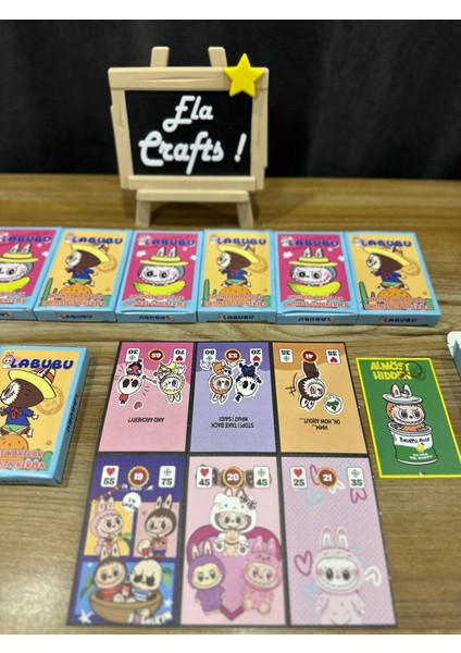 Ela Crafts 6 Kutu Labubu Karakter Kart Seti | 6 Koleksiyon Kartı + 1 Sticker | Sürpriz Kutulu Sevimli Kartlar fırsatları