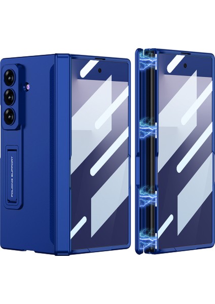 Galaxy Z Fold 7 Uyumlu Kılıf Magnetik Menteşeli Kamera Korumalı Kick Standlı Premium Kapak