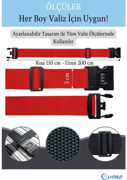 Şifreli Valiz Kemeri Ayarlanabilir Bavul Kemeri Valiz Kilidi