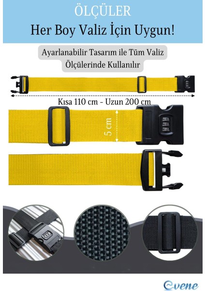 Şifreli Valiz Kemeri Ayarlanabilir Bavul Kemeri Valiz Kilidi