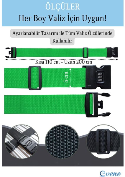 Şifreli Valiz Kemeri Ayarlanabilir Bavul Kemeri Valiz Kilidi