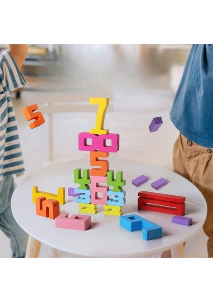 Eğitici Oyuncak Montessori Ahşap Sayı Blokları – 3 4 5 Yaş Okul Öncesi Matematik & Yapı Seti 20 Adet
