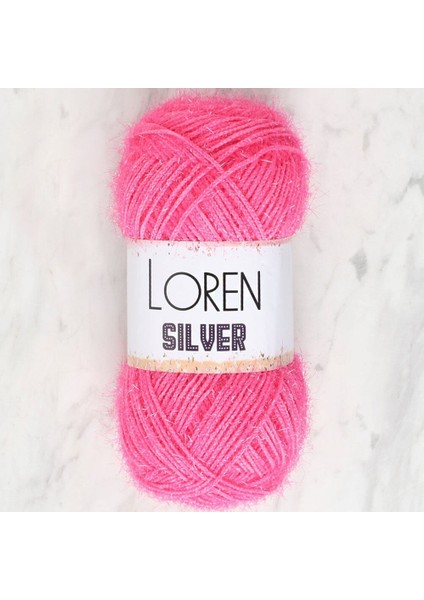Silver Koyu Pembe El Örgü Ipi - RS0016 - 34076