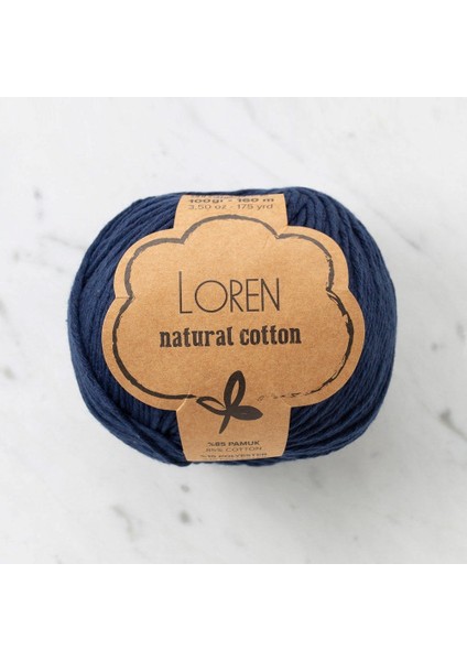 Natural Cotton Lacivert El Örgü Ipi - R005 - 33900